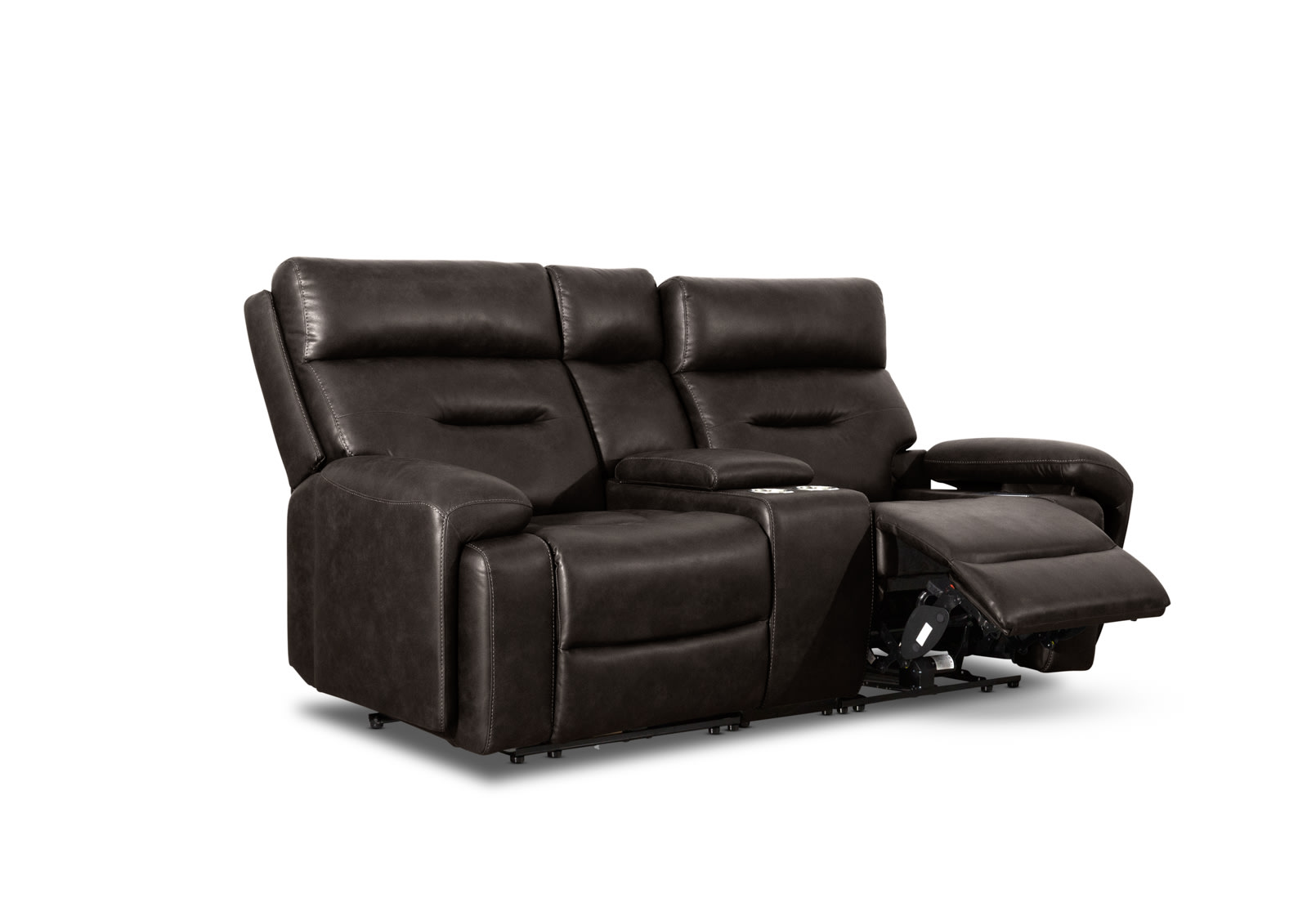 HOLLYWOOD 2 Seater w Electric Recliners Console MEDIA – image 14 of 36