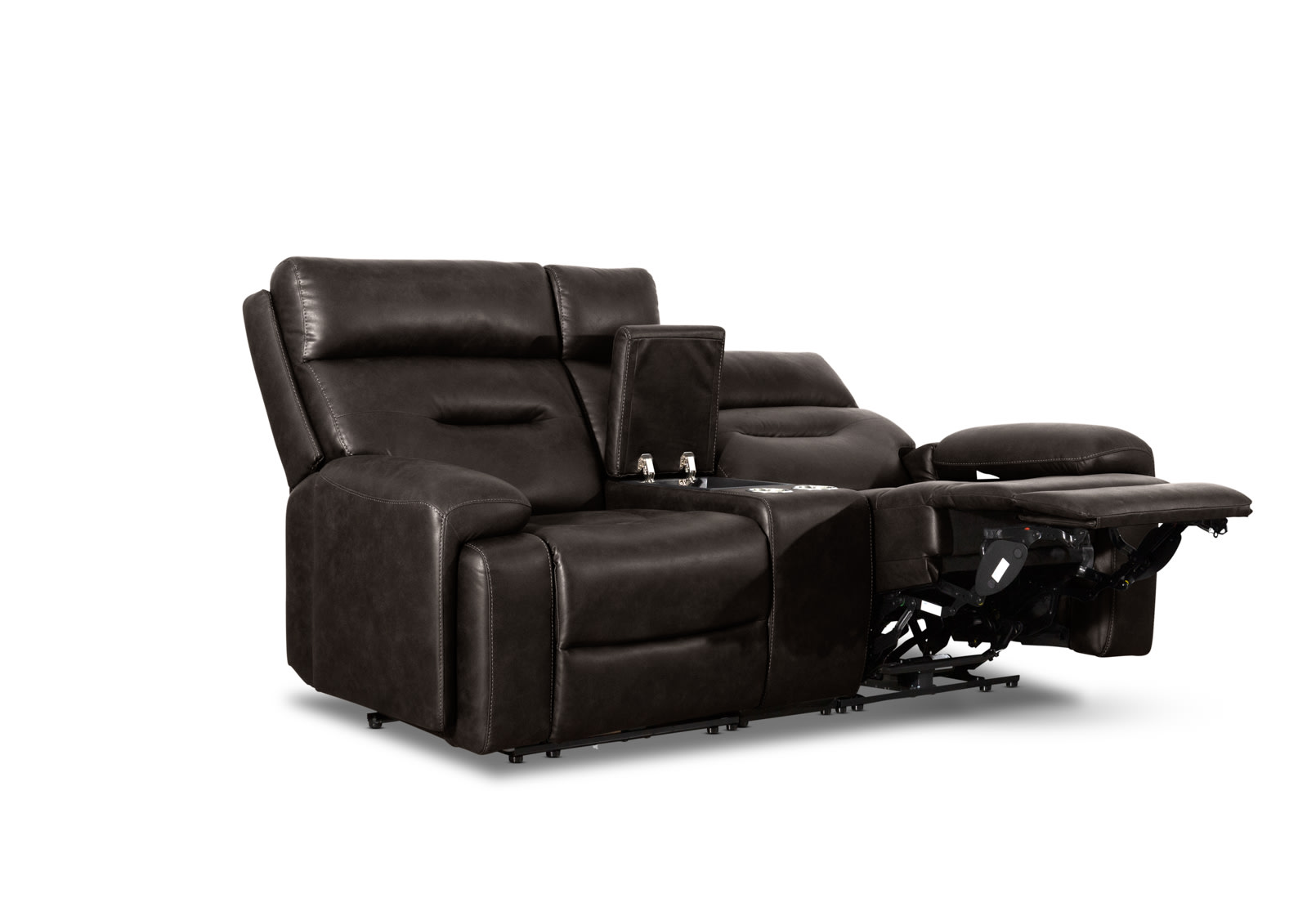 HOLLYWOOD 2 Seater w Electric Recliners Console MEDIA – image 20 of 36
