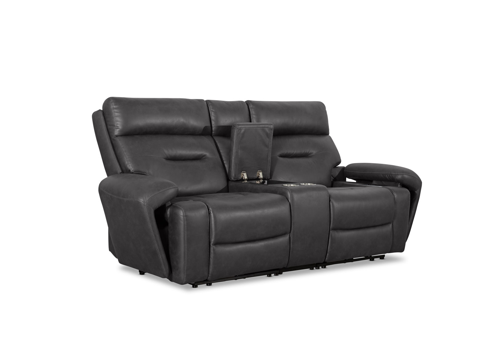 HOLLYWOOD 2 Seater w Electric Recliners Console MEDIA – image 8 of 36