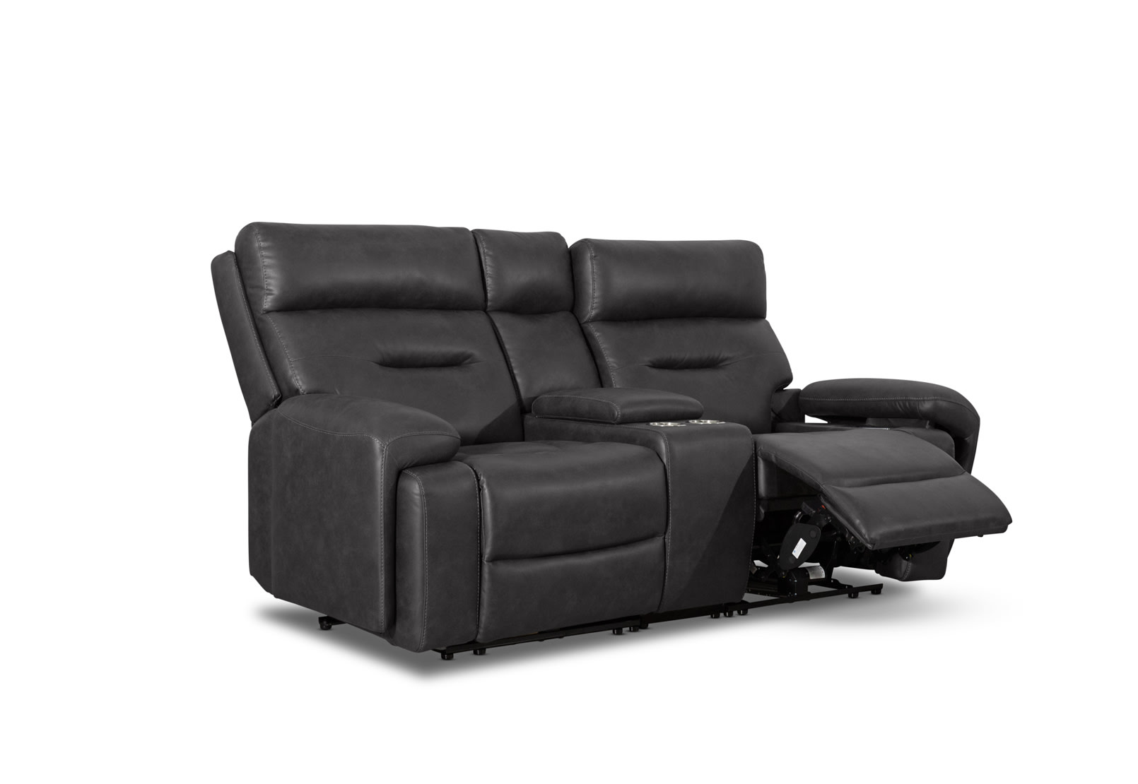 HOLLYWOOD 2 Seater w Electric Recliners Console MEDIA – image 13 of 36
