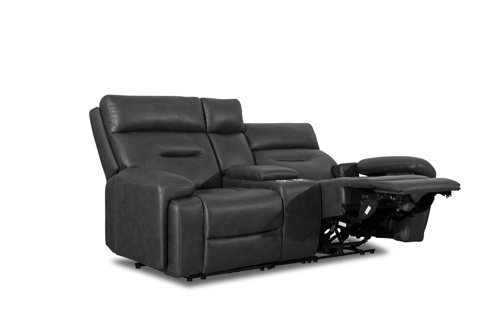 HOLLYWOOD 2 Seater w Electric Recliners Console MEDIA – image 18 of 36