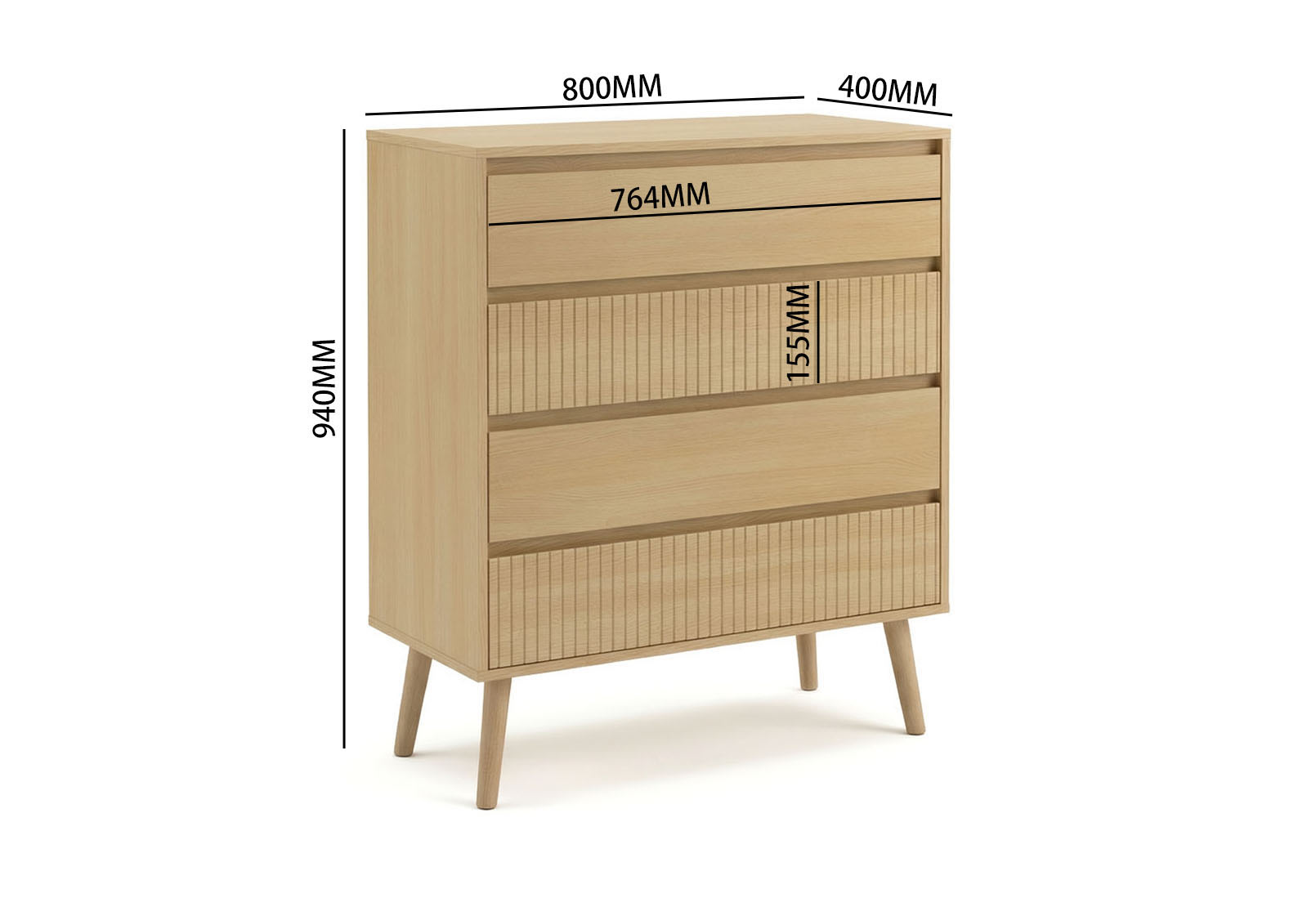 WRIGHT 4 Drawer Tall Chest – image 6 of 6
