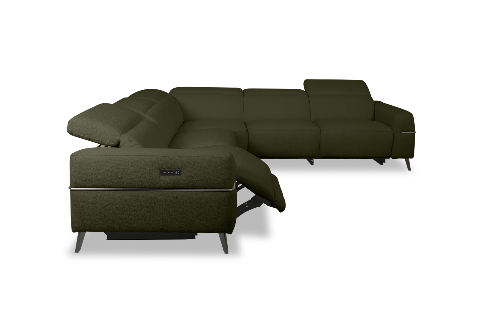 SERAFINI FABRIC Corner Lounge with 2Inbuilt Electric Recliners – image 4 of 7