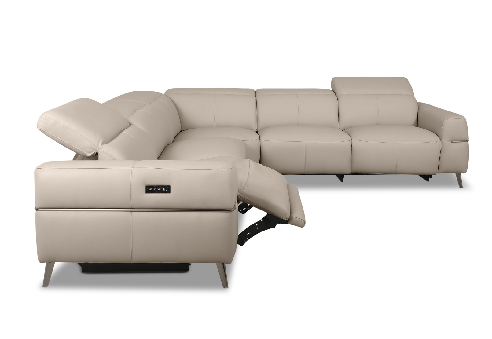 SERAFINI LEATHER Corner Lounge with 2 Inbuilt Electric Recliners – image 4 of 8