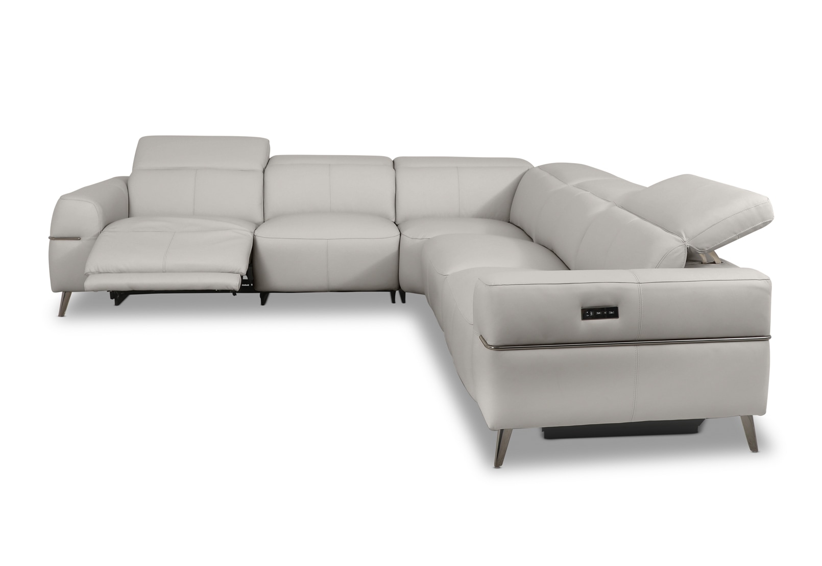 SERAFINI LEATHER Corner Lounge with 2 Inbuilt Electric Recliners – image 6 of 8