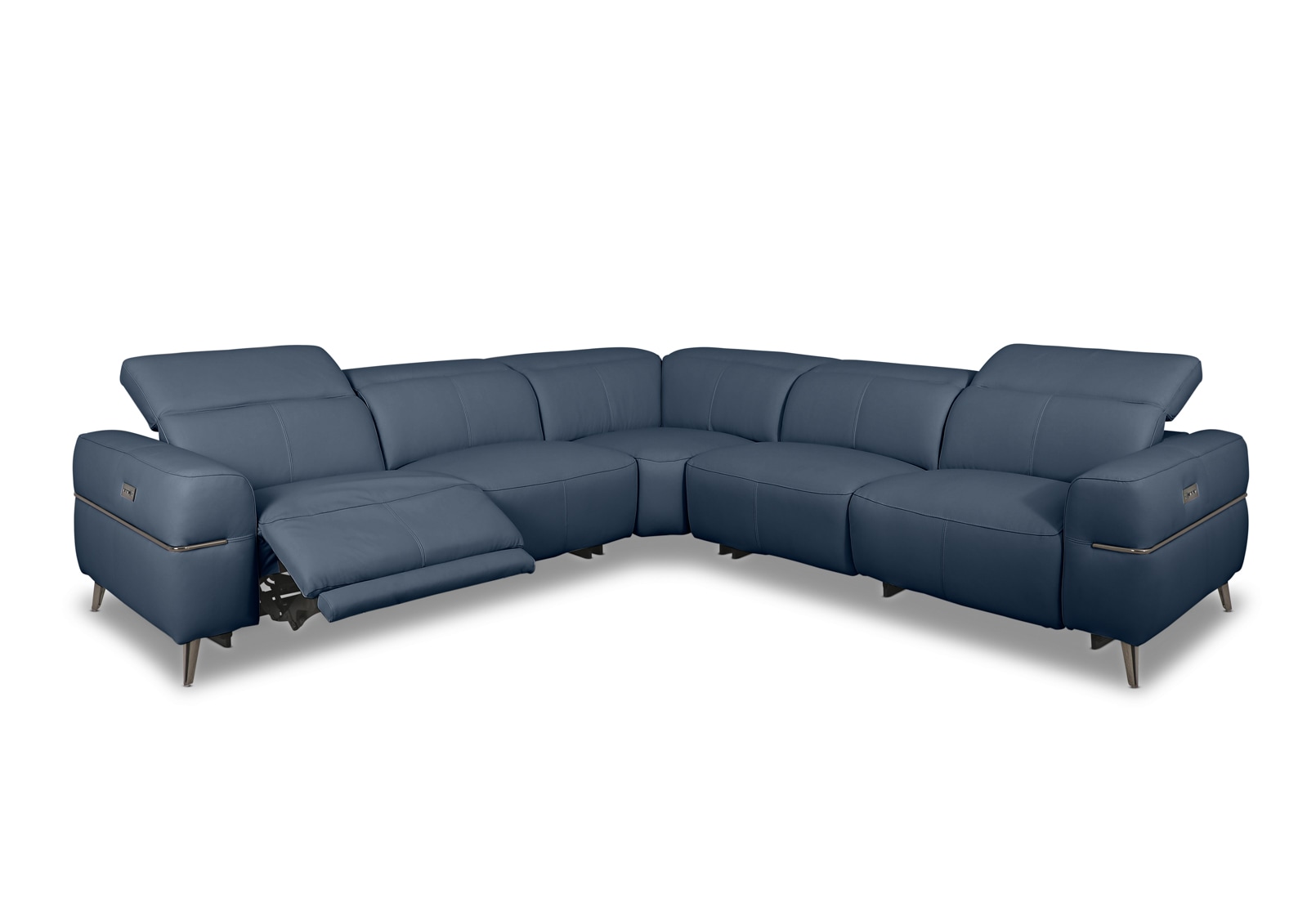 SERAFINI LEATHER Corner Lounge with 2 Inbuilt Electric Recliners – image 2 of 8