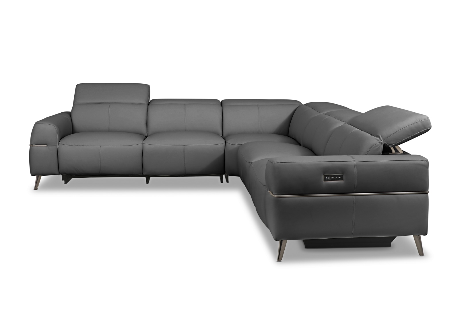 SERAFINI LEATHER Corner Lounge with 2 Inbuilt Electric Recliners – image 5 of 8