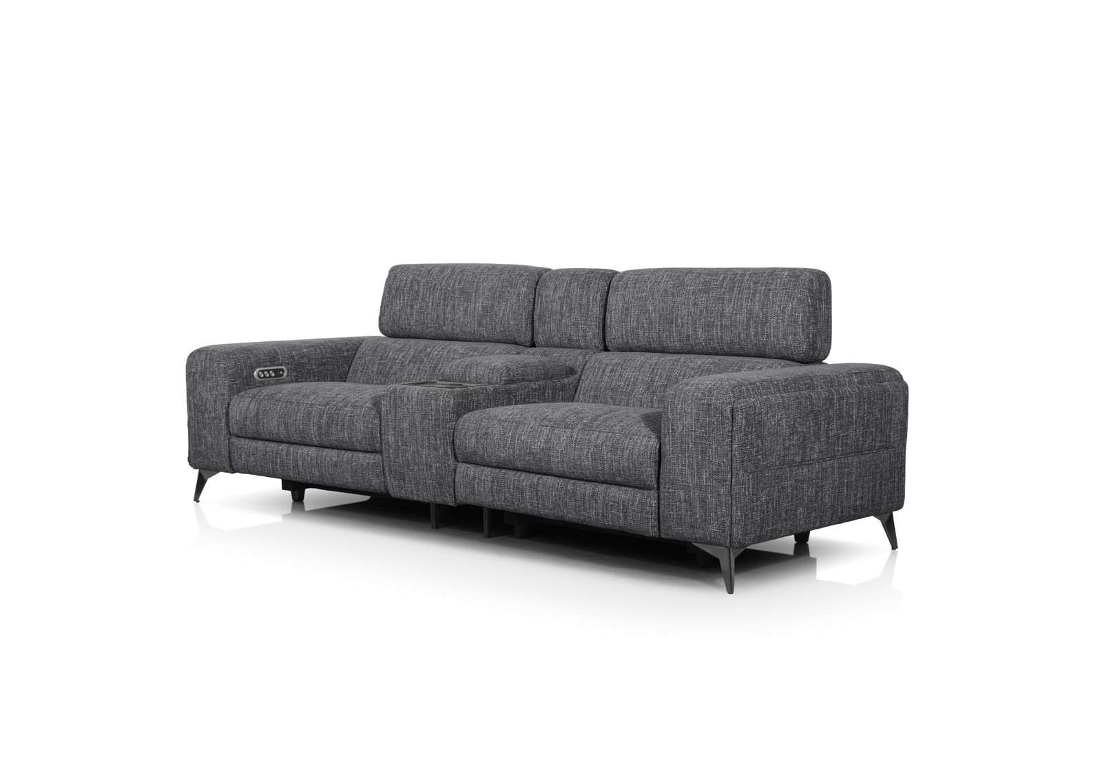 SINATRA FABRIC Media 3 Seater with 2 Inbuilt Electric Recliners – image 3 of 17