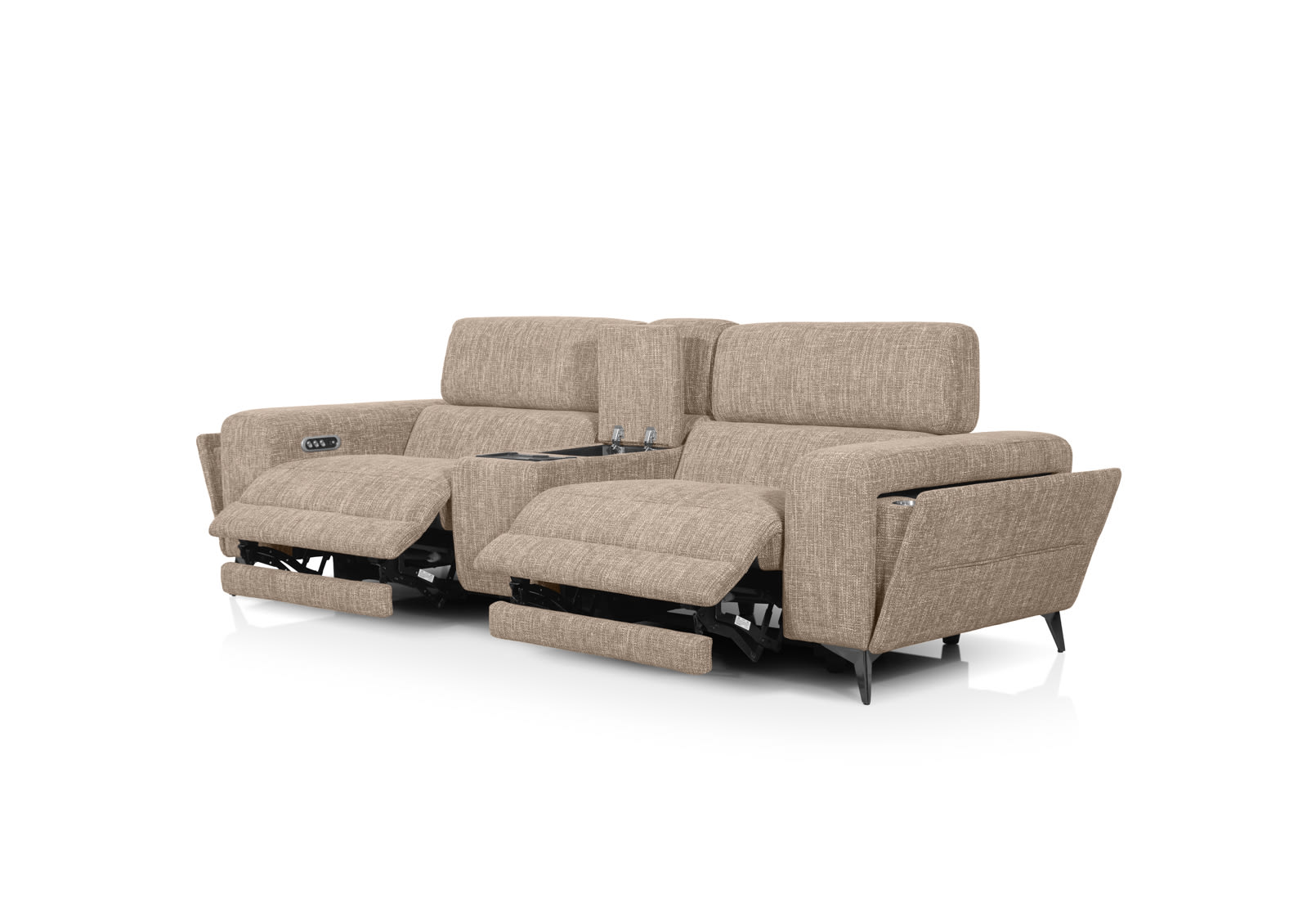 SINATRA FABRIC Media 3 Seater with 2 Inbuilt Electric Recliners – image 7 of 17