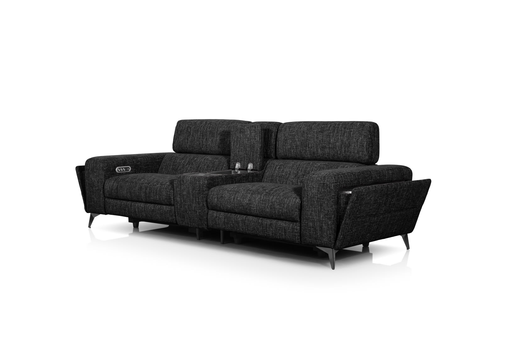 SINATRA FABRIC Media 3 Seater with 2 Inbuilt Electric Recliners – image 4 of 17