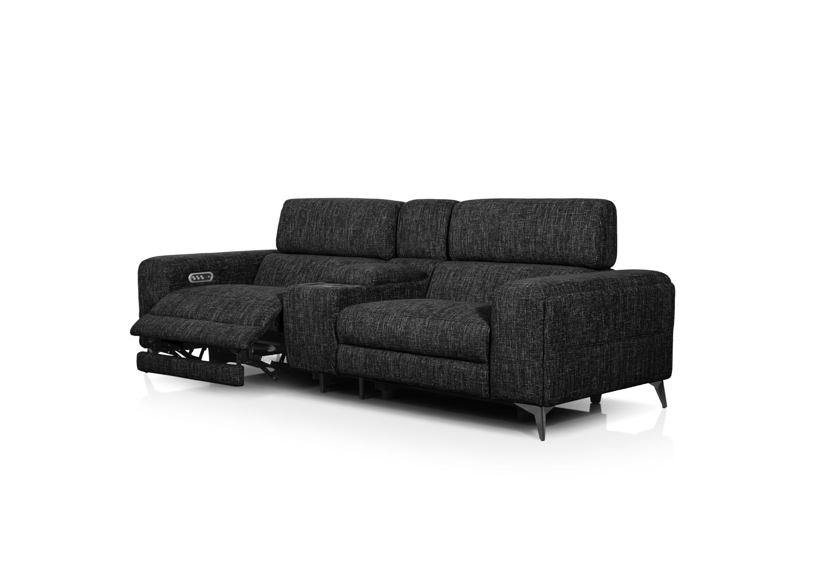 SINATRA FABRIC Media 3 Seater with 2 Inbuilt Electric Recliners – image 12 of 17