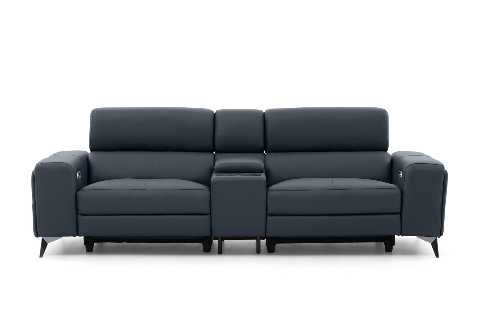 SINATRA LEATHER Media 3 Seater with 2 Inbuilt Electric Recliners – image 1 of 16
