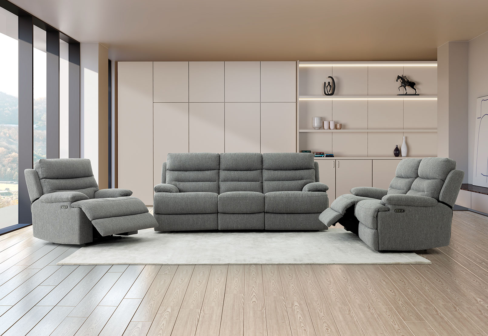 ANSELM FABRIC 2 Seater w Electric Recliners – image 10 of 11