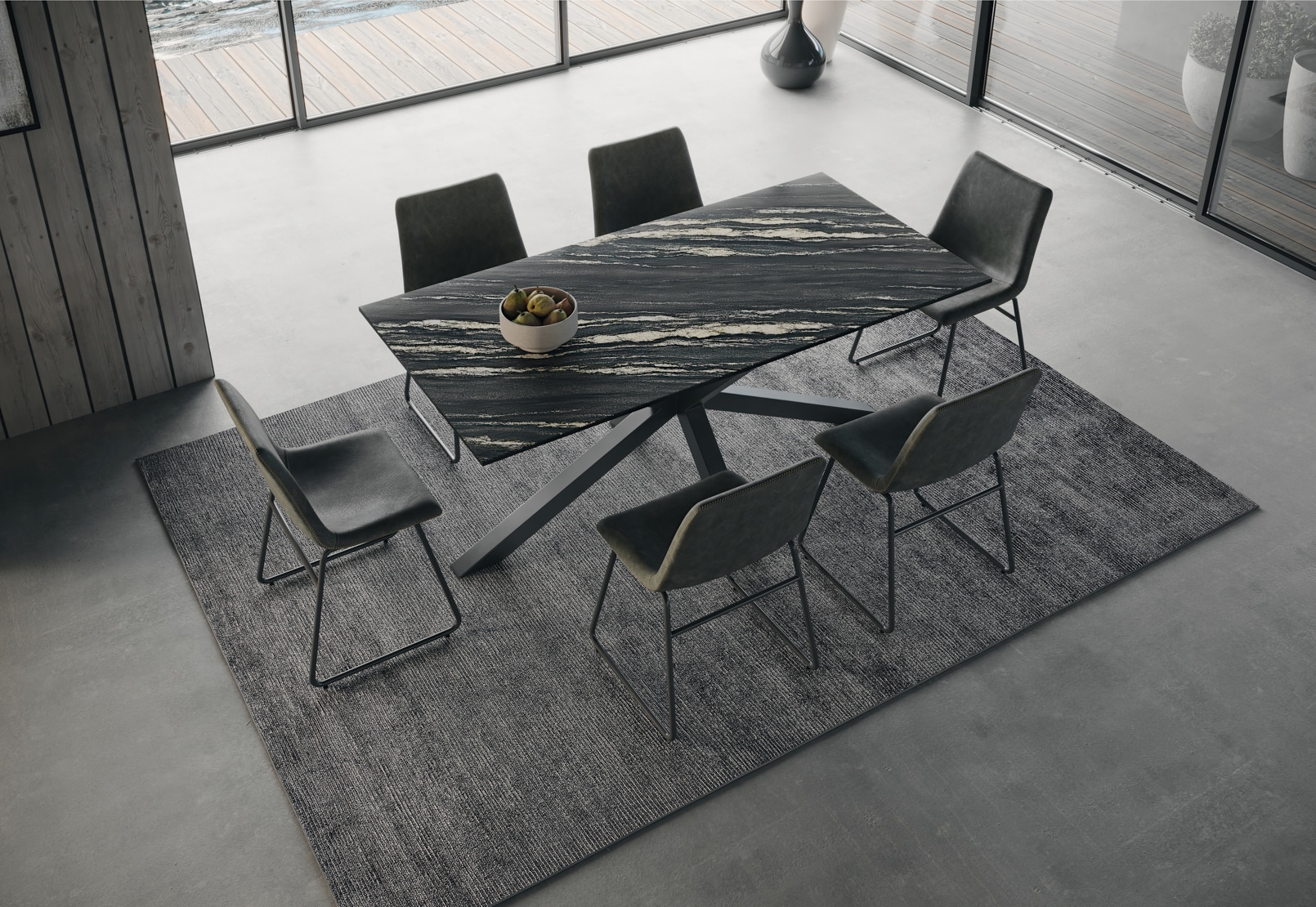 BRONTES 7 Piece Dining Suite with Loire Dining Chair – image 7 of 7