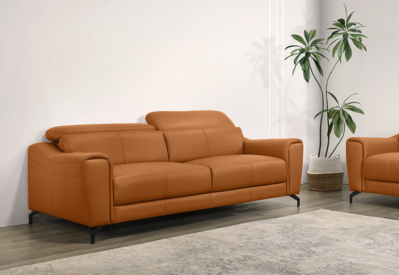 PELOSI LEATHER 3 Seater Sofa – image 1 of 6