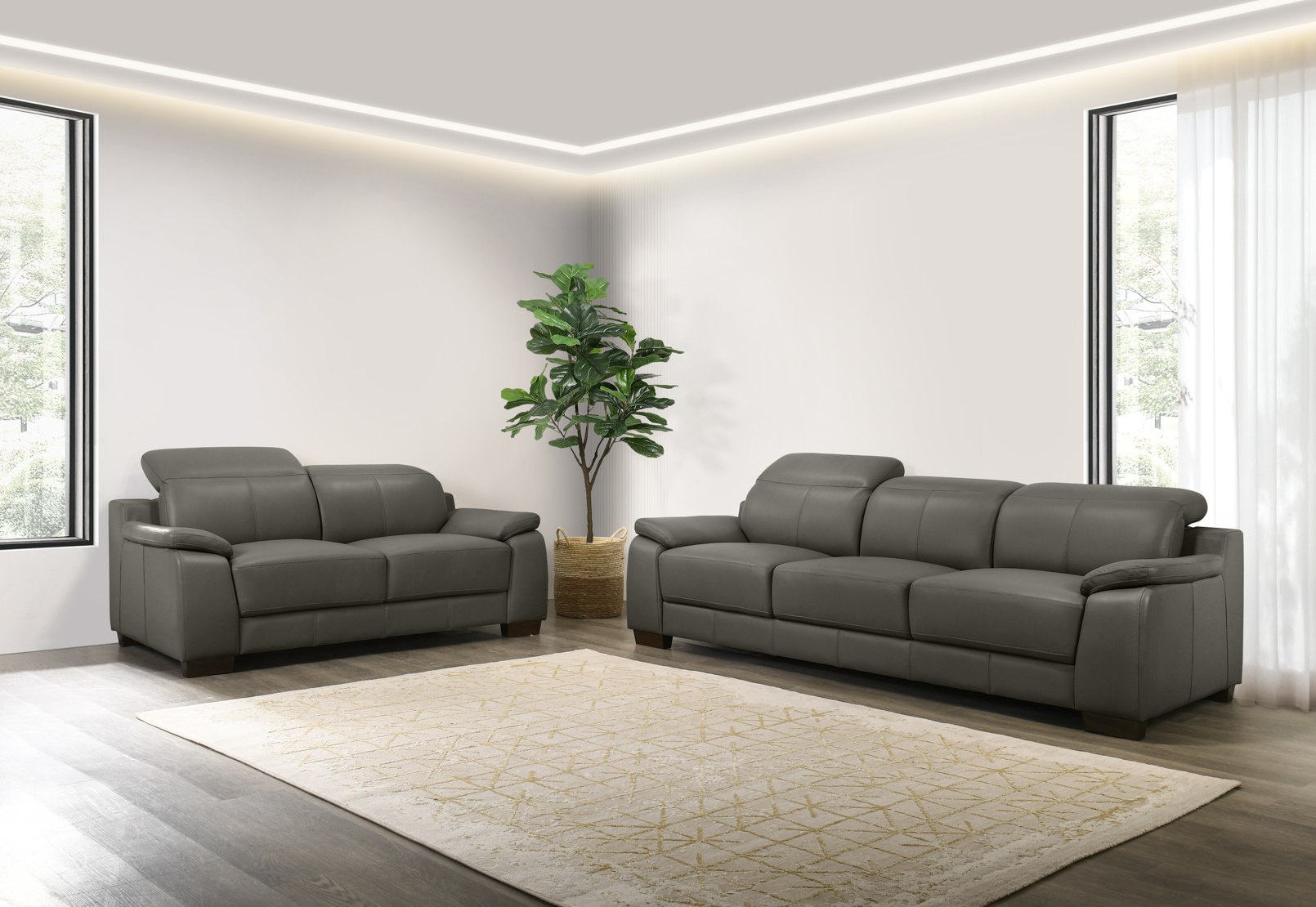 ESCHER LEATHER 3 Seater Sofa – image 6 of 7