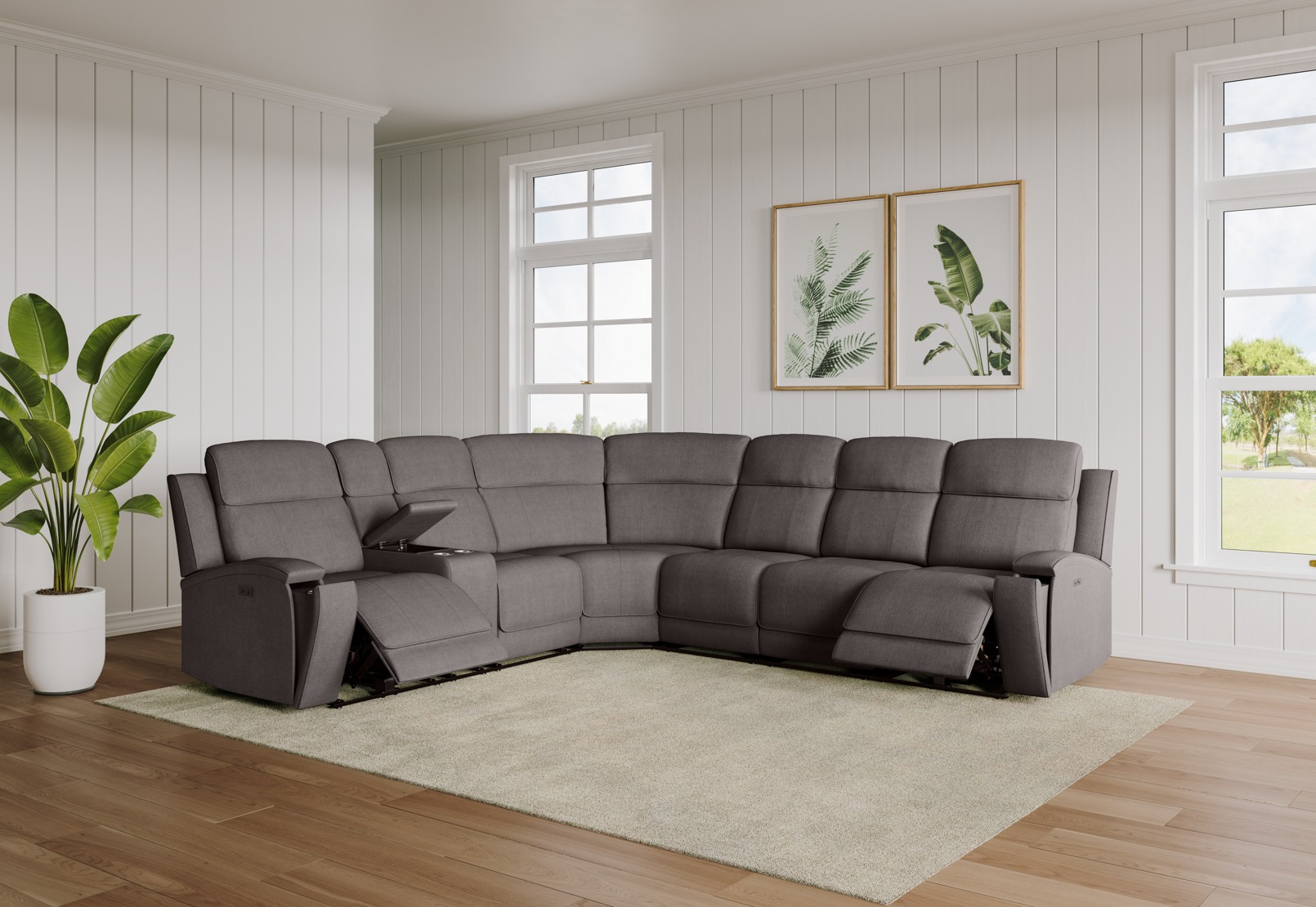 BAYTOWN FABRIC CNR withElectric Recliners – image 12 of 12