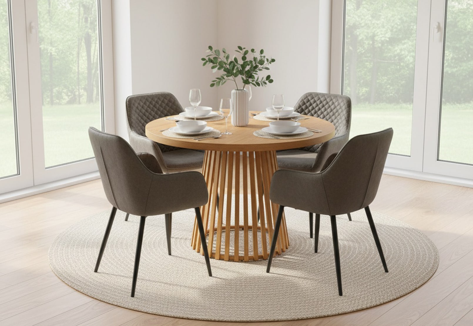 MCGUIRE Oak 1100 Round Dining Table – image 1 of 5