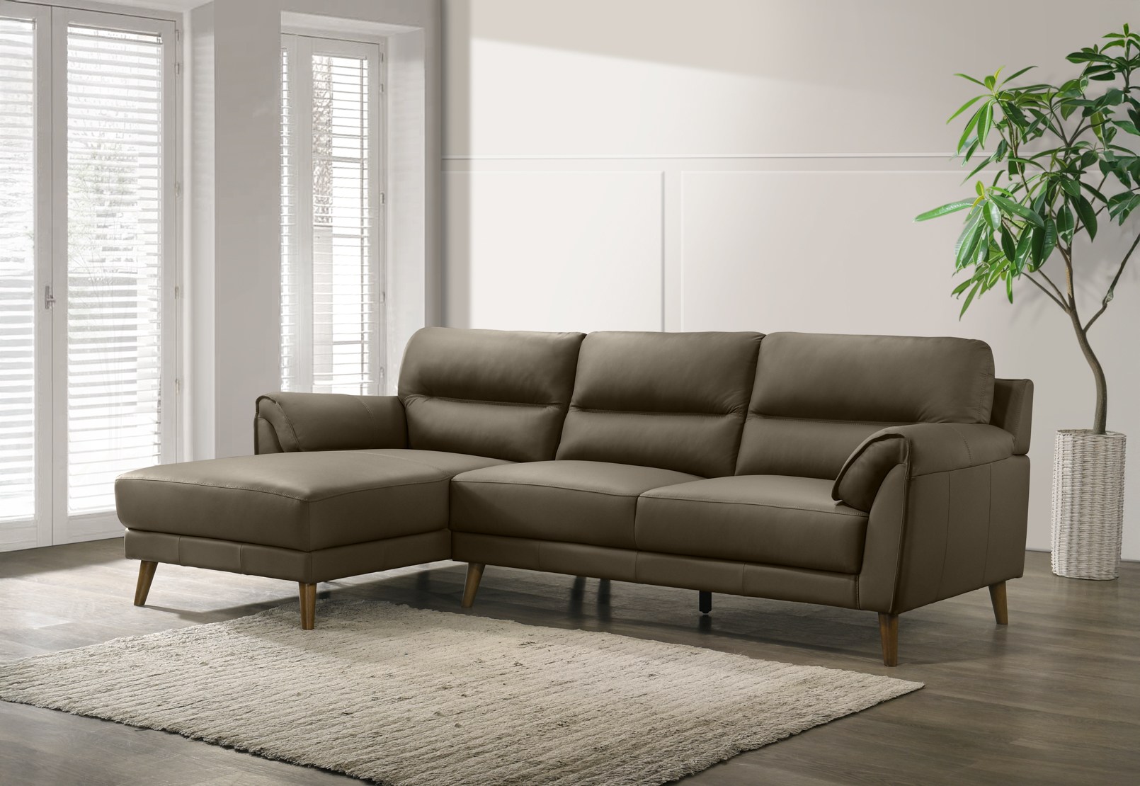 CARNABY LEATHER 3 Seat LHF Chaise – image 1 of 5