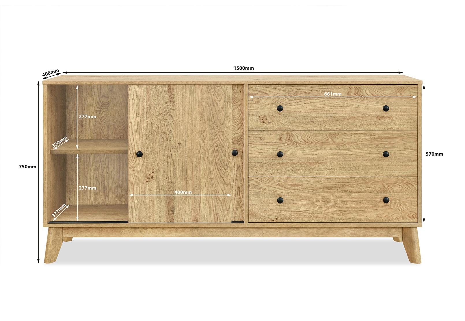 COPPERS 2 Door 3 Drawer Buffet – image 12 of 17