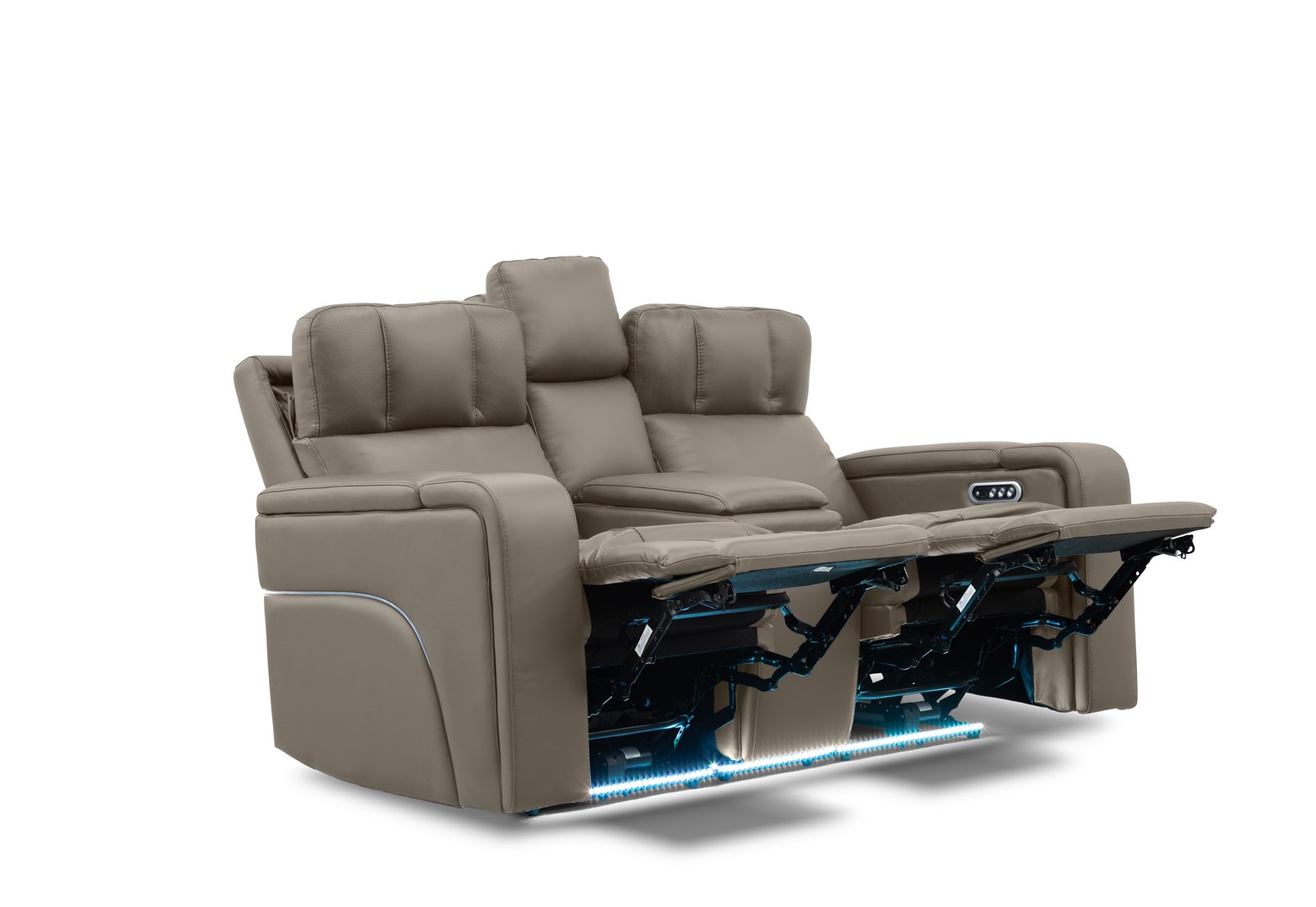 LAS VEGAS LEATHER Media 2 Seater Electric Recliner with Console – image 15 of 30