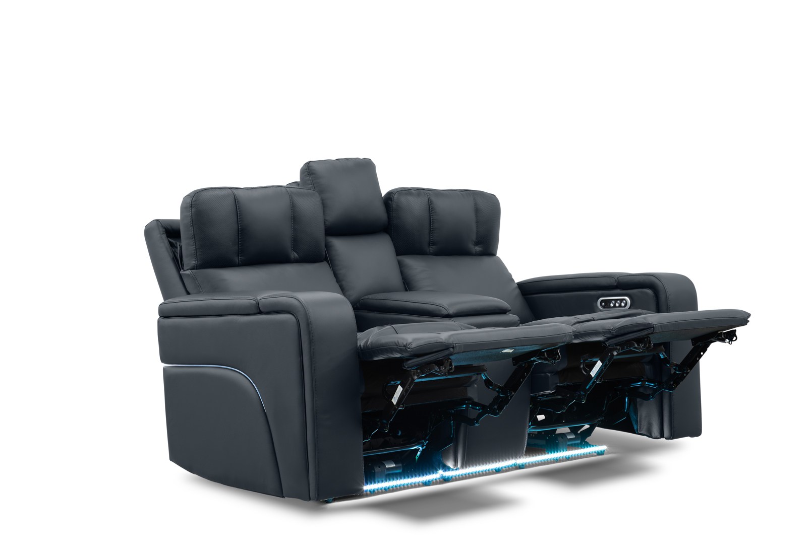LAS VEGAS LEATHER Media 2 Seater Electric Recliner with Console – image 15 of 30