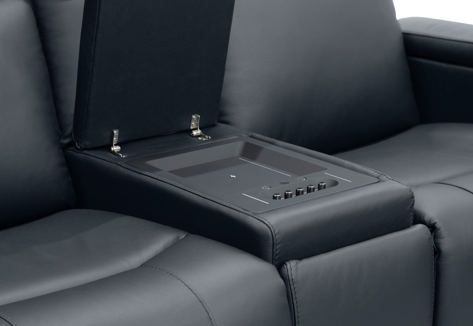 LAS VEGAS LEATHER Media 2 Seater Electric Recliner with Console – image 25 of 30
