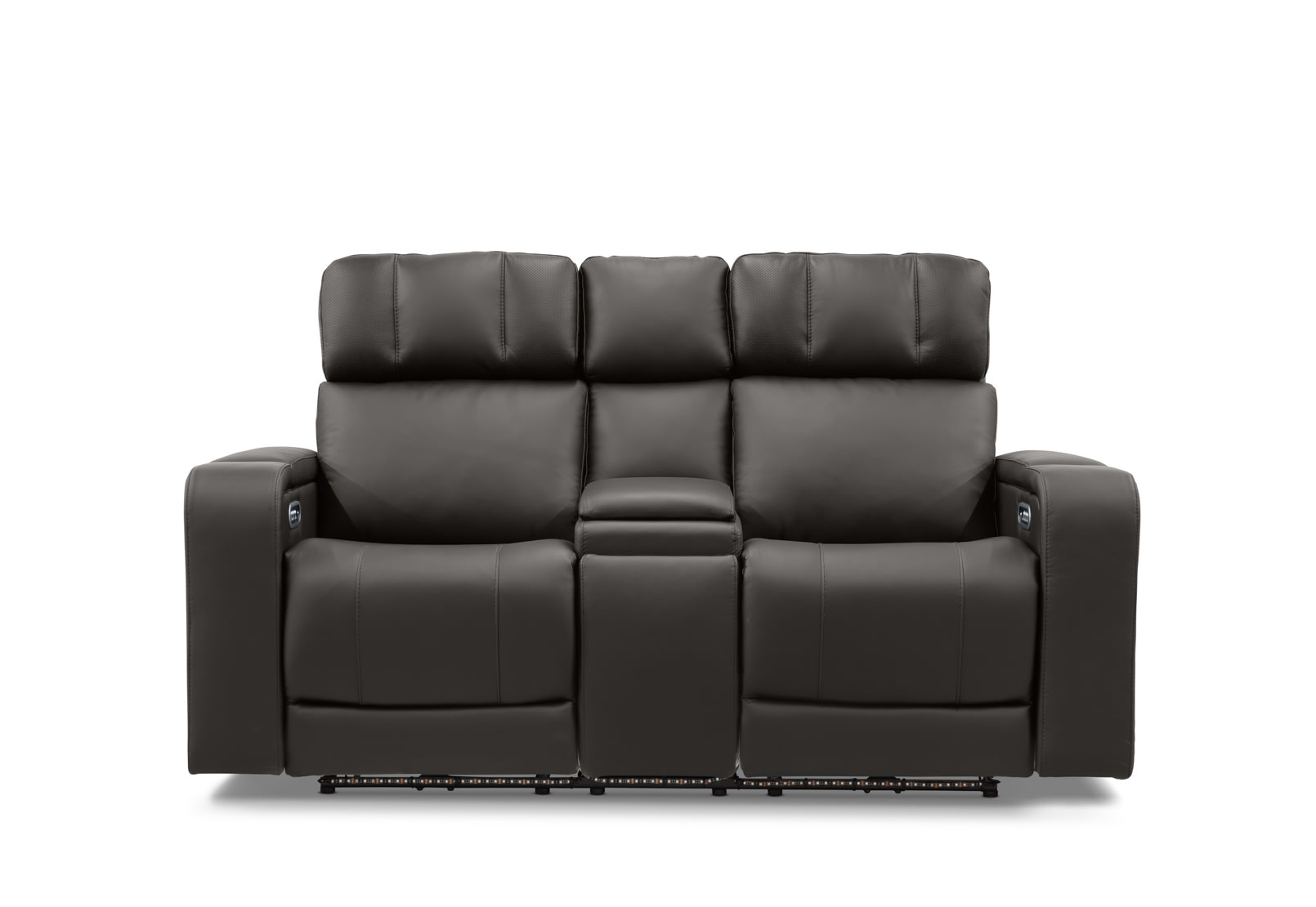 LAS VEGAS LEATHER Media 2 Seater Electric Recliner with Console – image 1 of 30