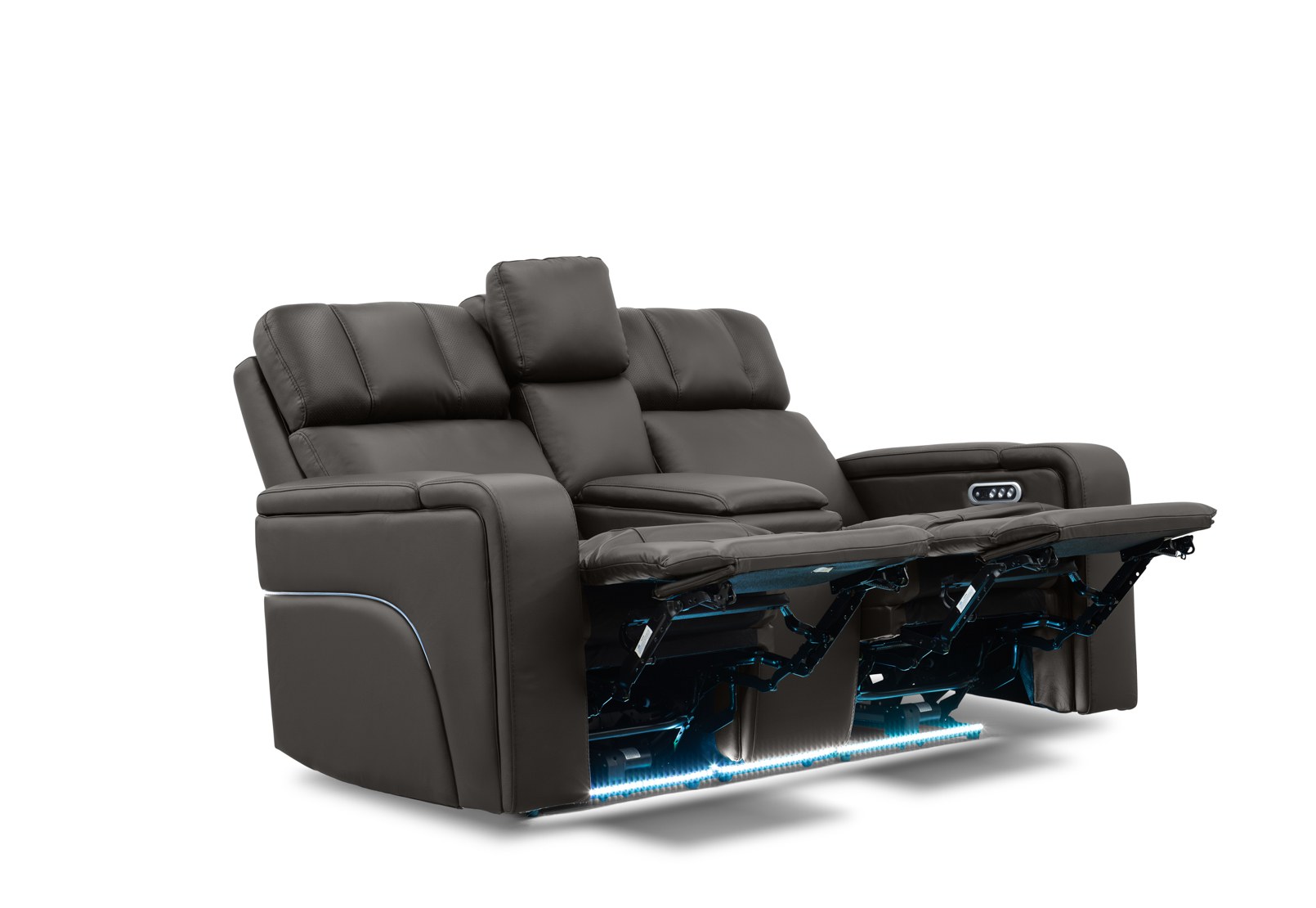 LAS VEGAS LEATHER Media 2 Seater Electric Recliner with Console – image 14 of 30