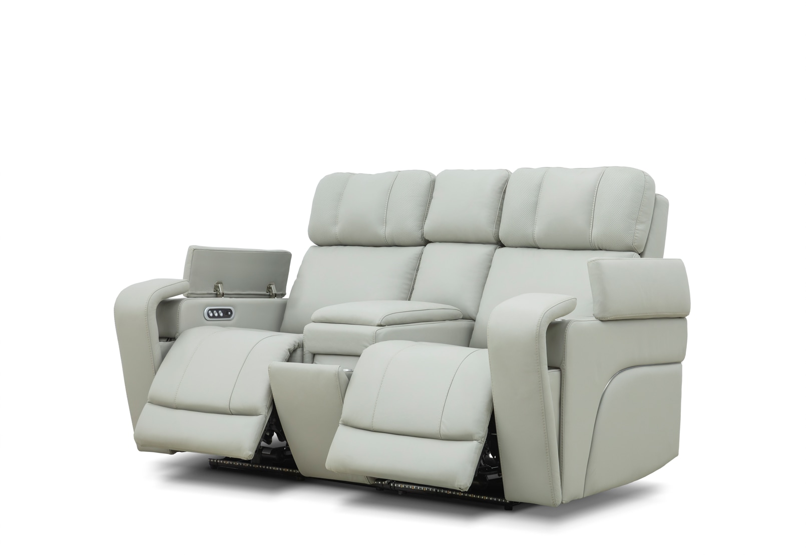 LAS VEGAS LEATHER Media 2 Seater Electric Recliner with Console – image 14 of 22