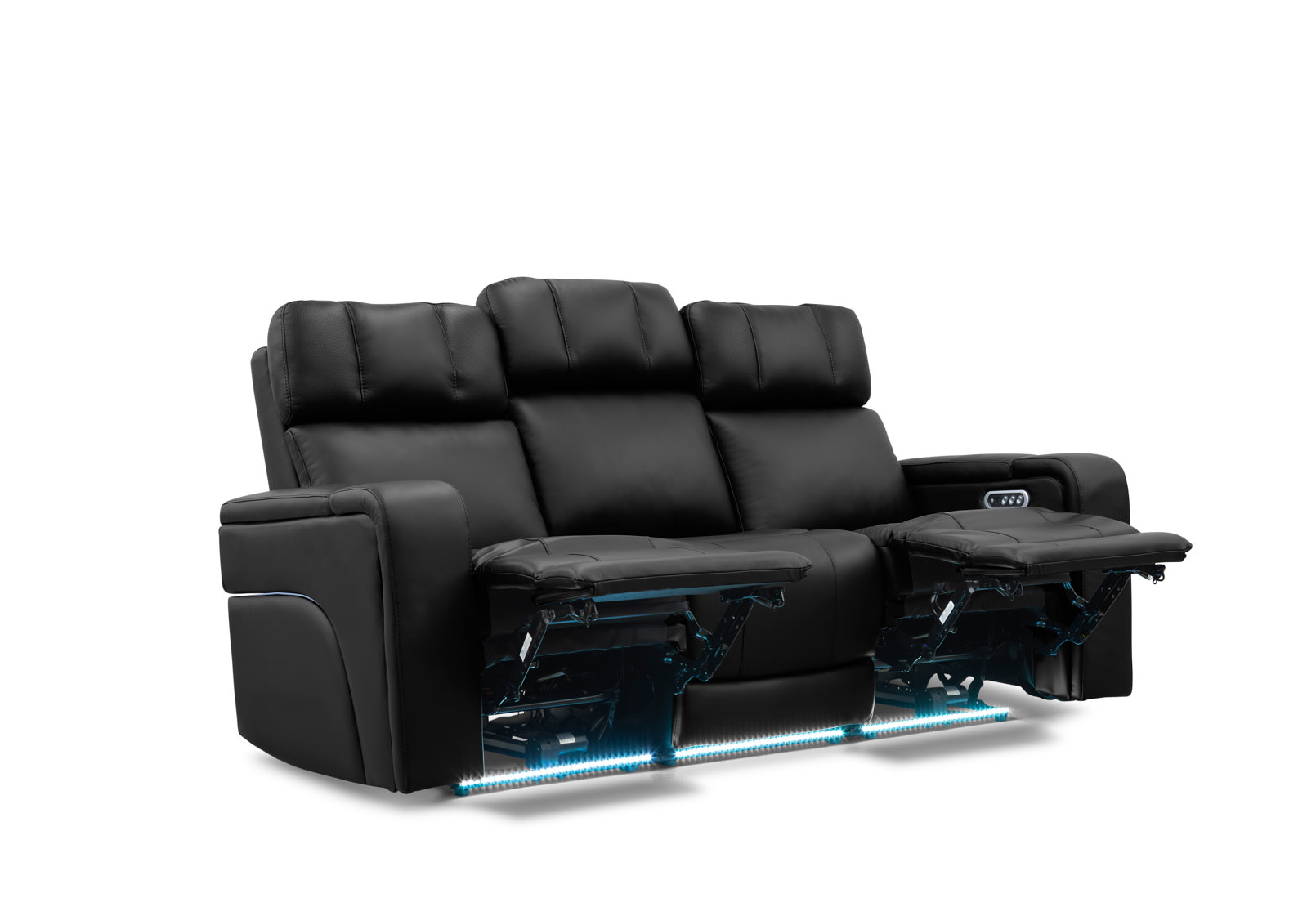 LAS VEGAS LEATHER Media 3 Seater Electric Recliner with Drop Down Table – image 14 of 33