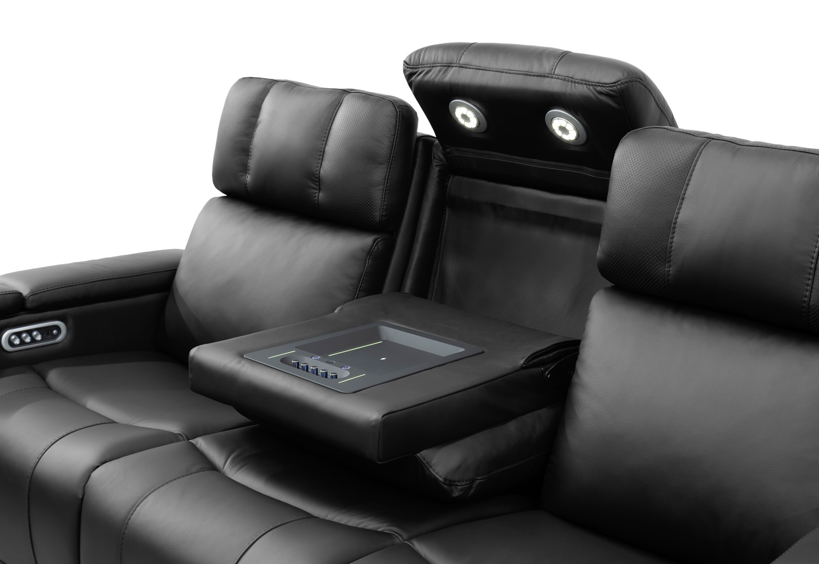 LAS VEGAS LEATHER Media 3 Seater Electric Recliner with Drop Down Table – image 27 of 33