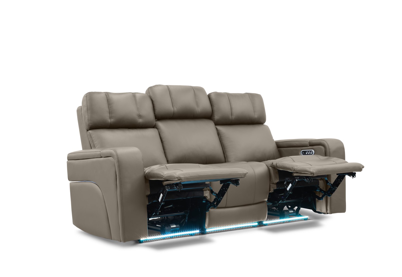 LAS VEGAS LEATHER Media 3 Seater Electric Recliner with Drop Down Table – image 14 of 33