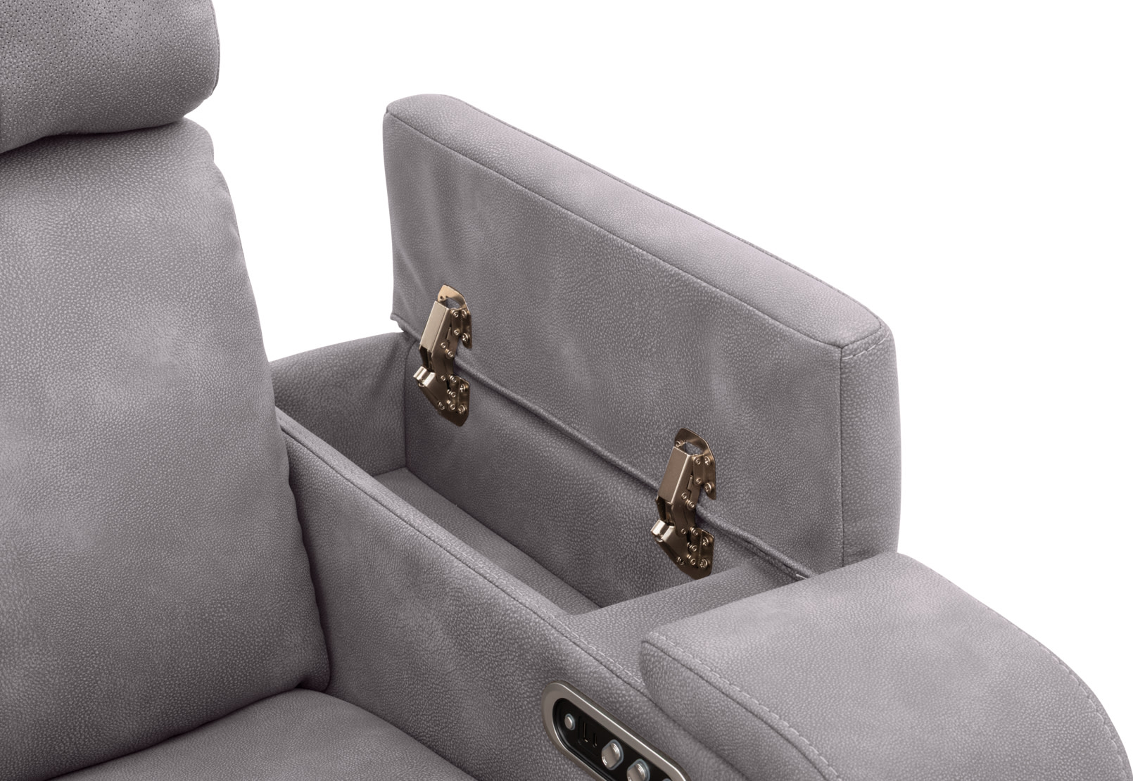 LAS VEGAS FABRIC Media 2 Seater Electric Recliner with Console – image 31 of 33