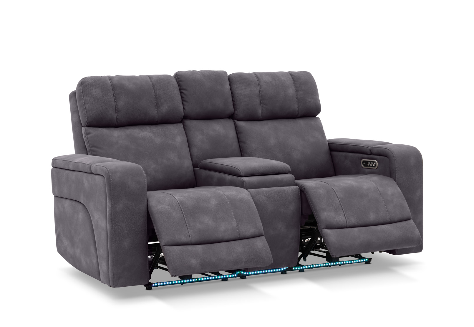 LAS VEGAS FABRIC Media 2 Seater Electric Recliner with Console – image 11 of 33