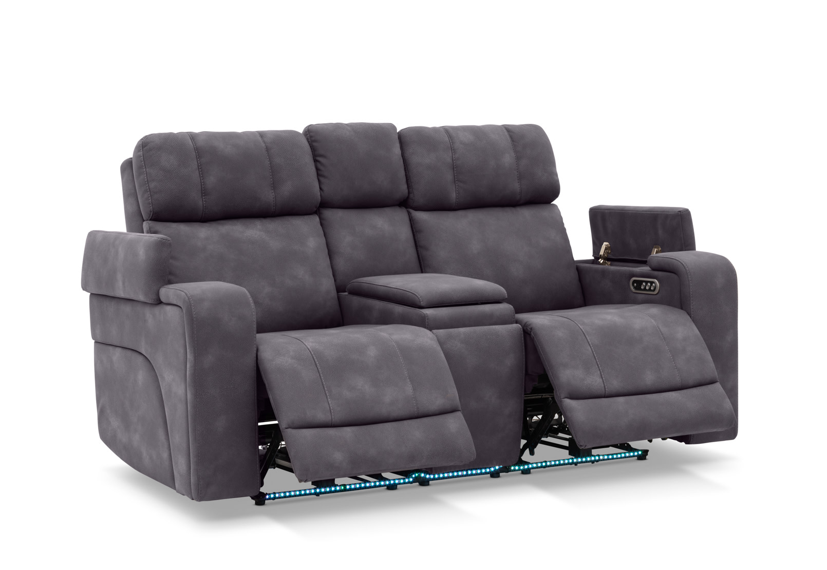 LAS VEGAS FABRIC Media 2 Seater Electric Recliner with Console – image 12 of 33
