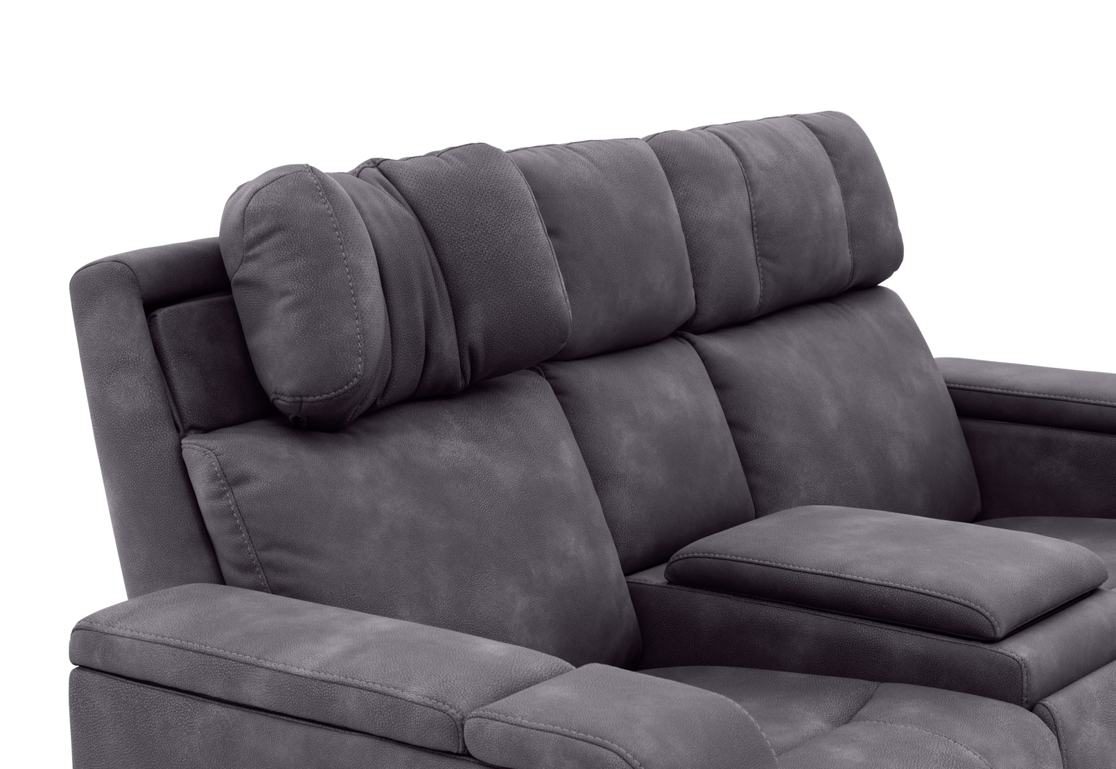 LAS VEGAS FABRIC Media 2 Seater Electric Recliner with Console – image 23 of 33
