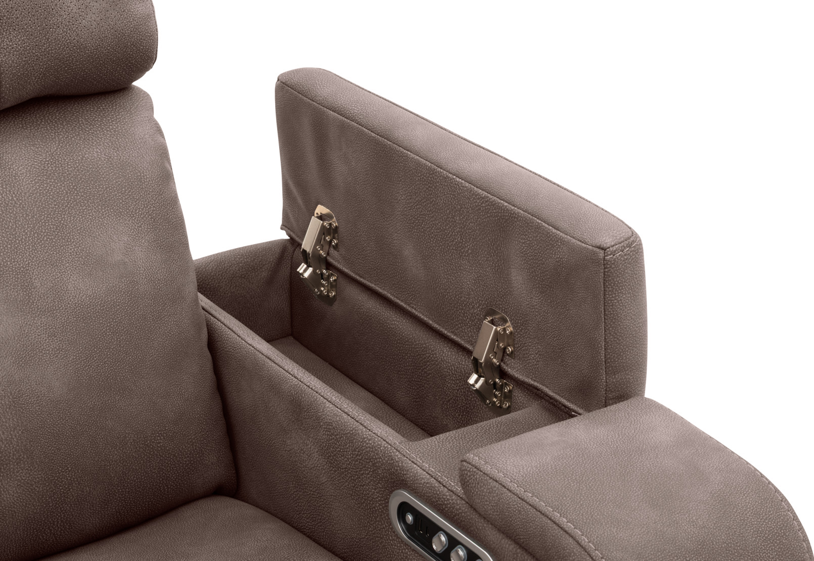 LAS VEGAS FABRIC Media 3 Seater Electric Recliner with Drop Down Table – image 33 of 35