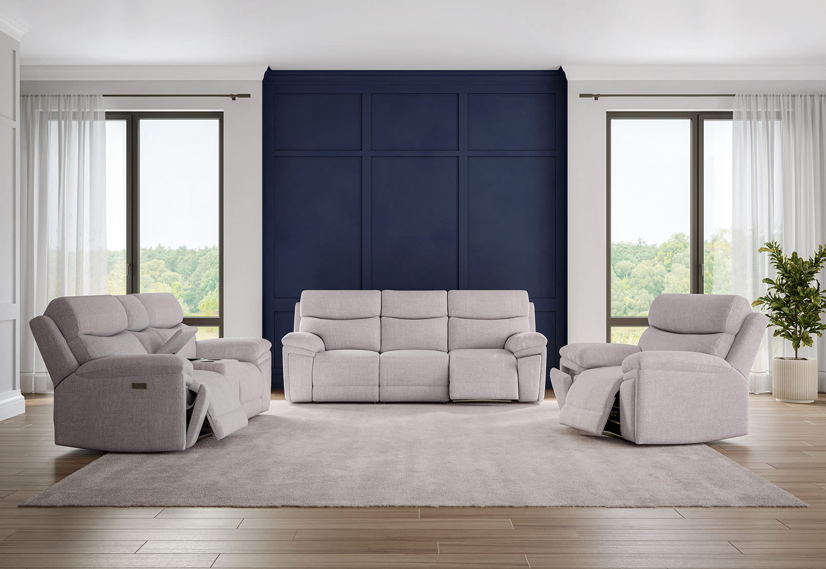 BRAVORA FABRIC 2 Seater Sofa Electric Recliner with Console – image 10 of 10