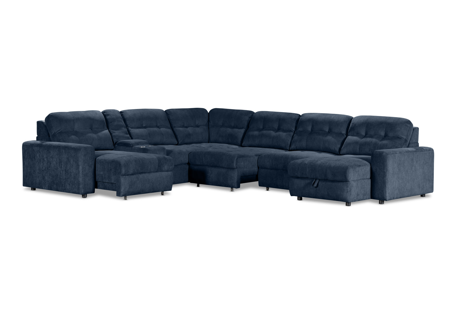 BEVERLY FABRIC 6S Corner with 3 Electric Slide-out Recliners & RHF Chaise – image 3 of 13