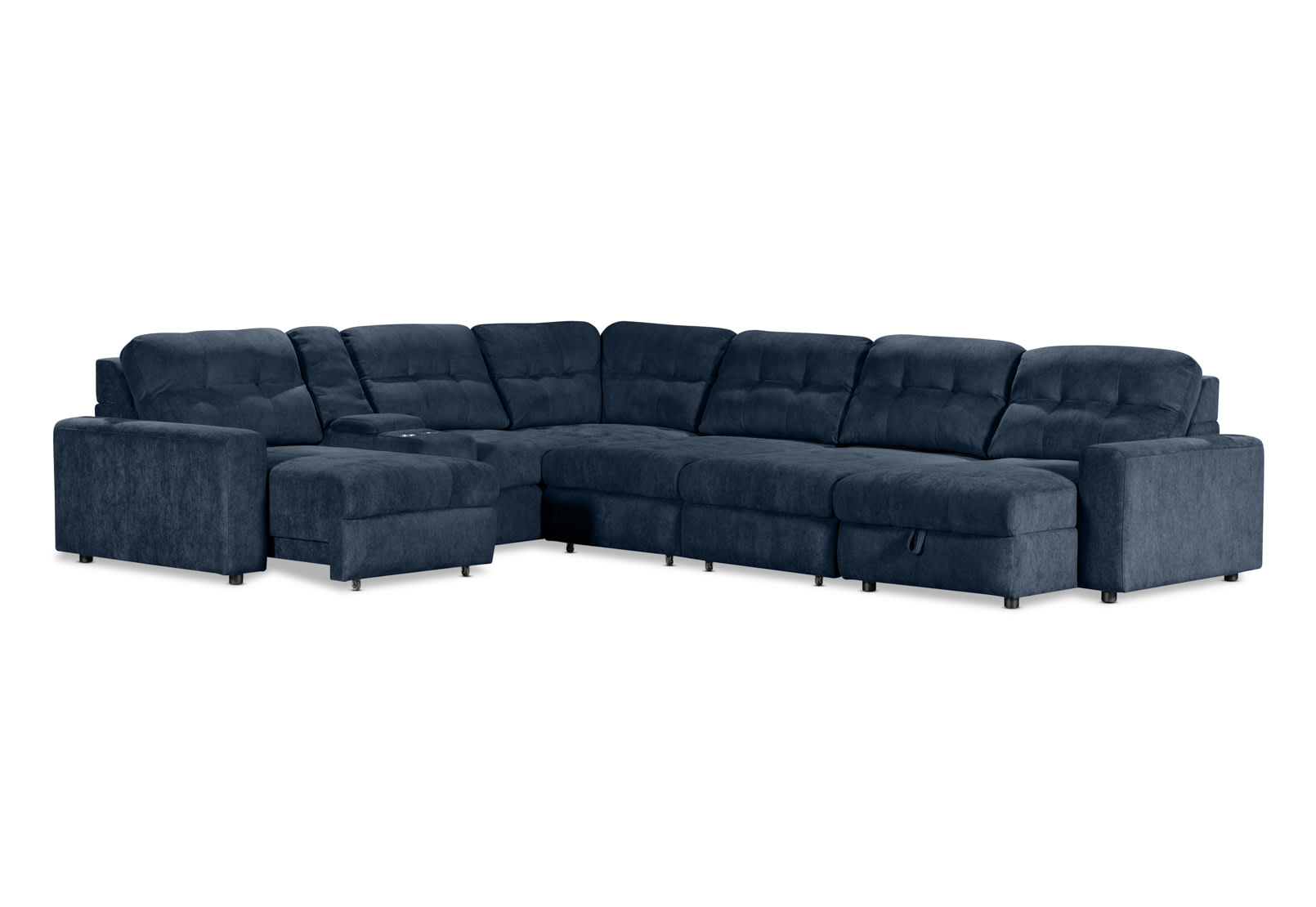 BEVERLY FABRIC 6S Corner with 3 Electric Slide-out Recliners & RHF Chaise – image 4 of 13