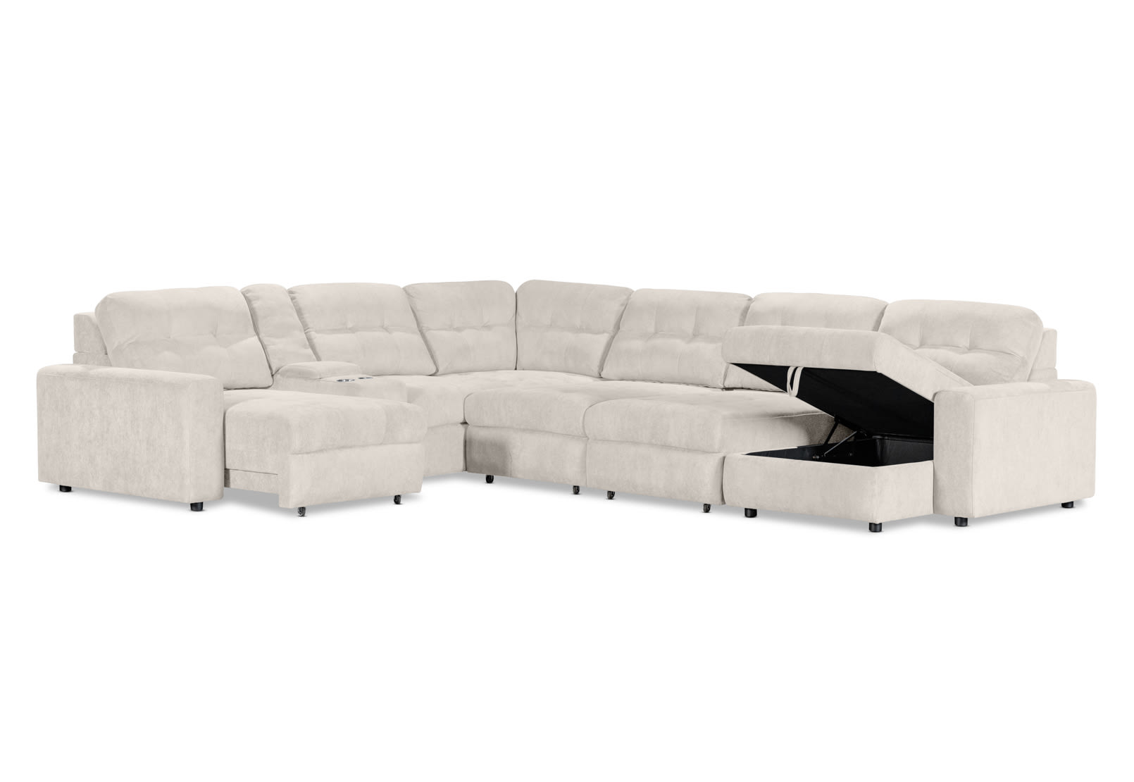 BEVERLY FABRIC 6S Corner with 3 Electric Slide-out Recliners & RHF Chaise – image 5 of 13