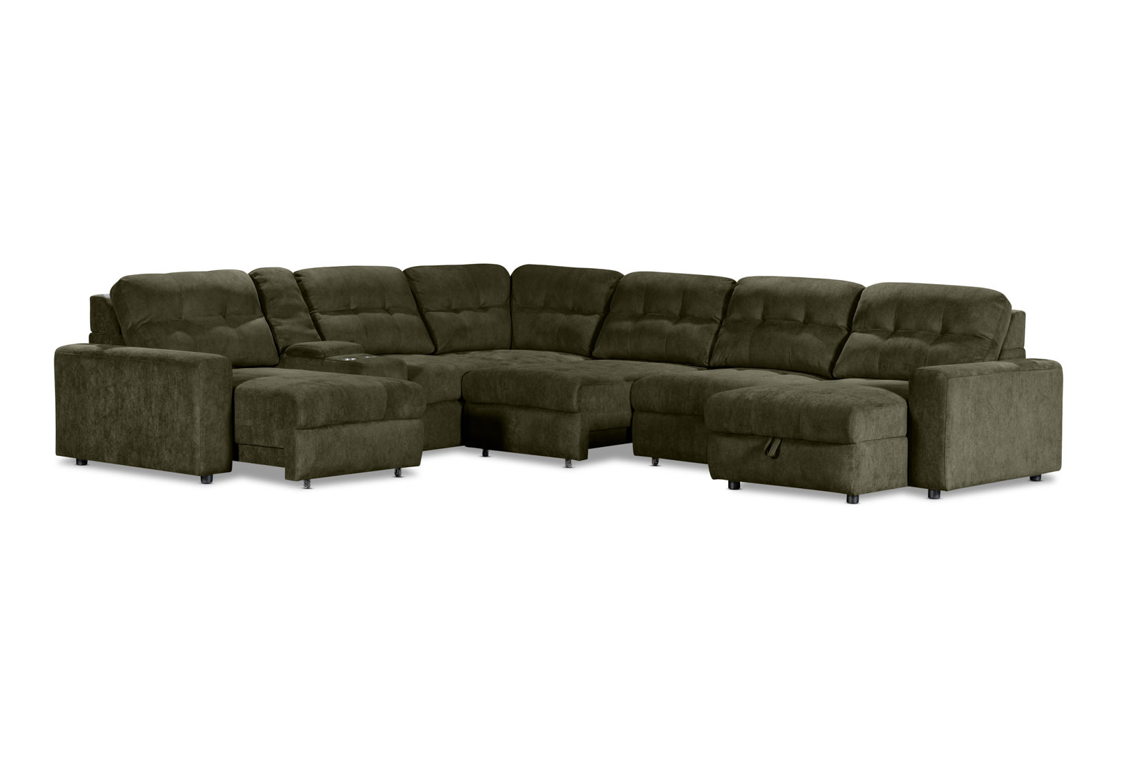 BEVERLY FABRIC 6S Corner with 3 Electric Slide-out Recliners & RHF Chaise – image 3 of 13