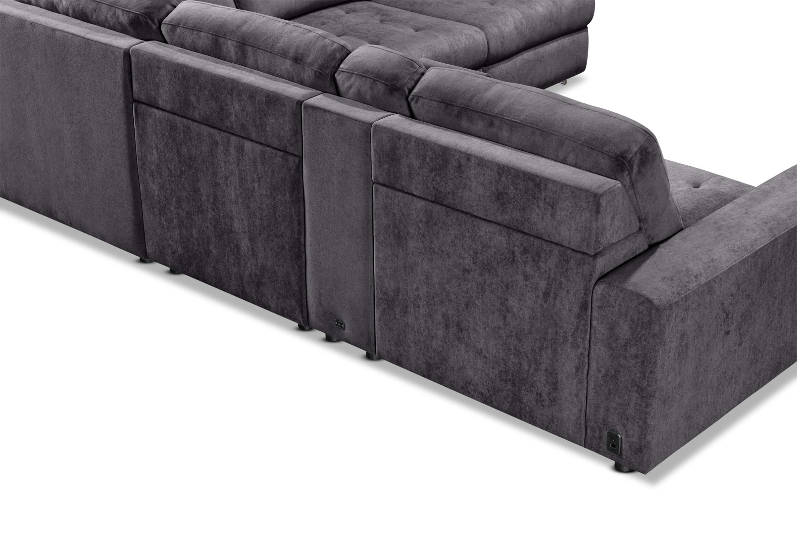 BEVERLY FABRIC 6S Corner with 3 Electric Slide-out Recliners & RHF Chaise – image 9 of 13