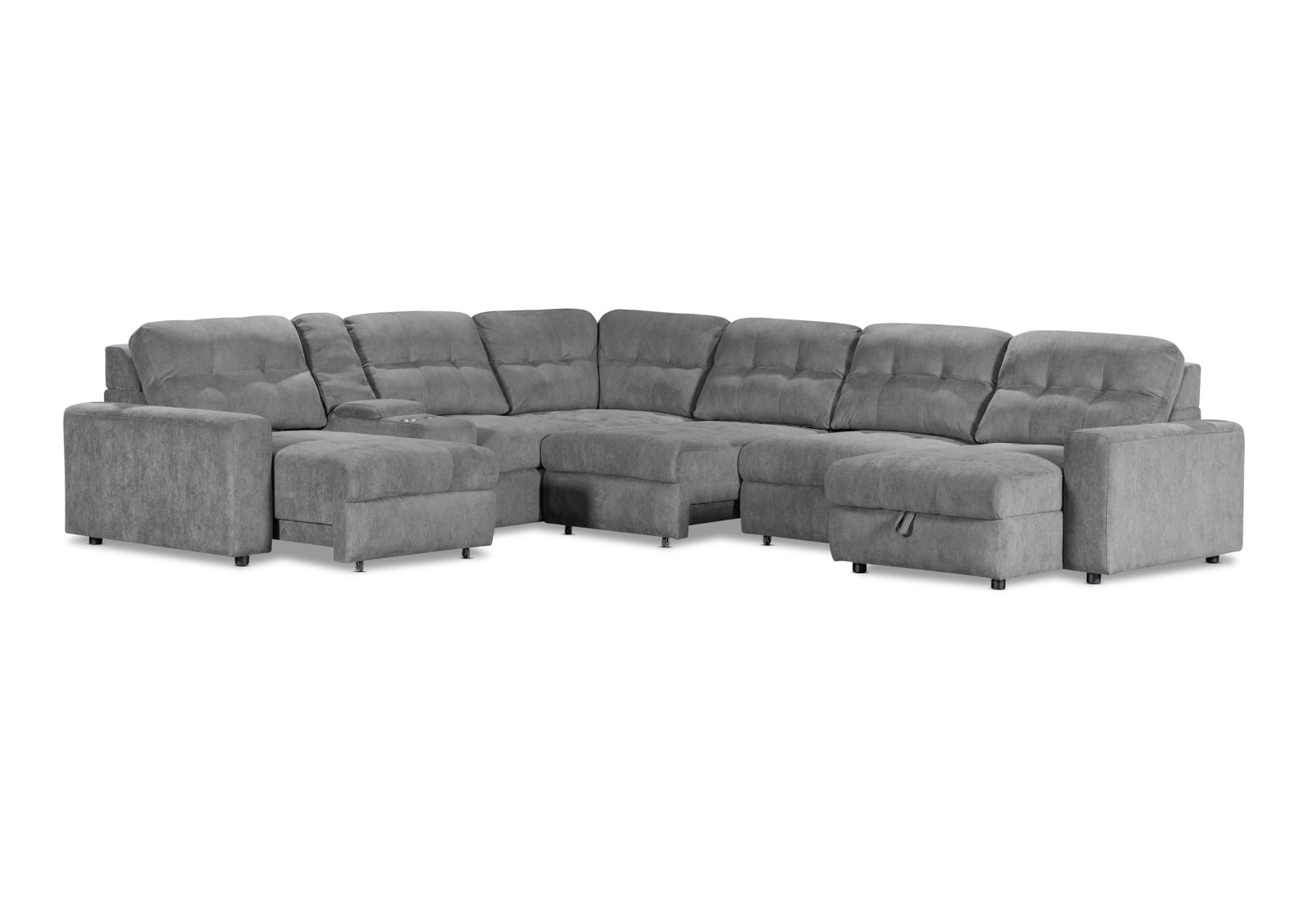 BEVERLY FABRIC 6S Corner with 3 Electric Slide-out Recliners & RHF Chaise – image 4 of 15