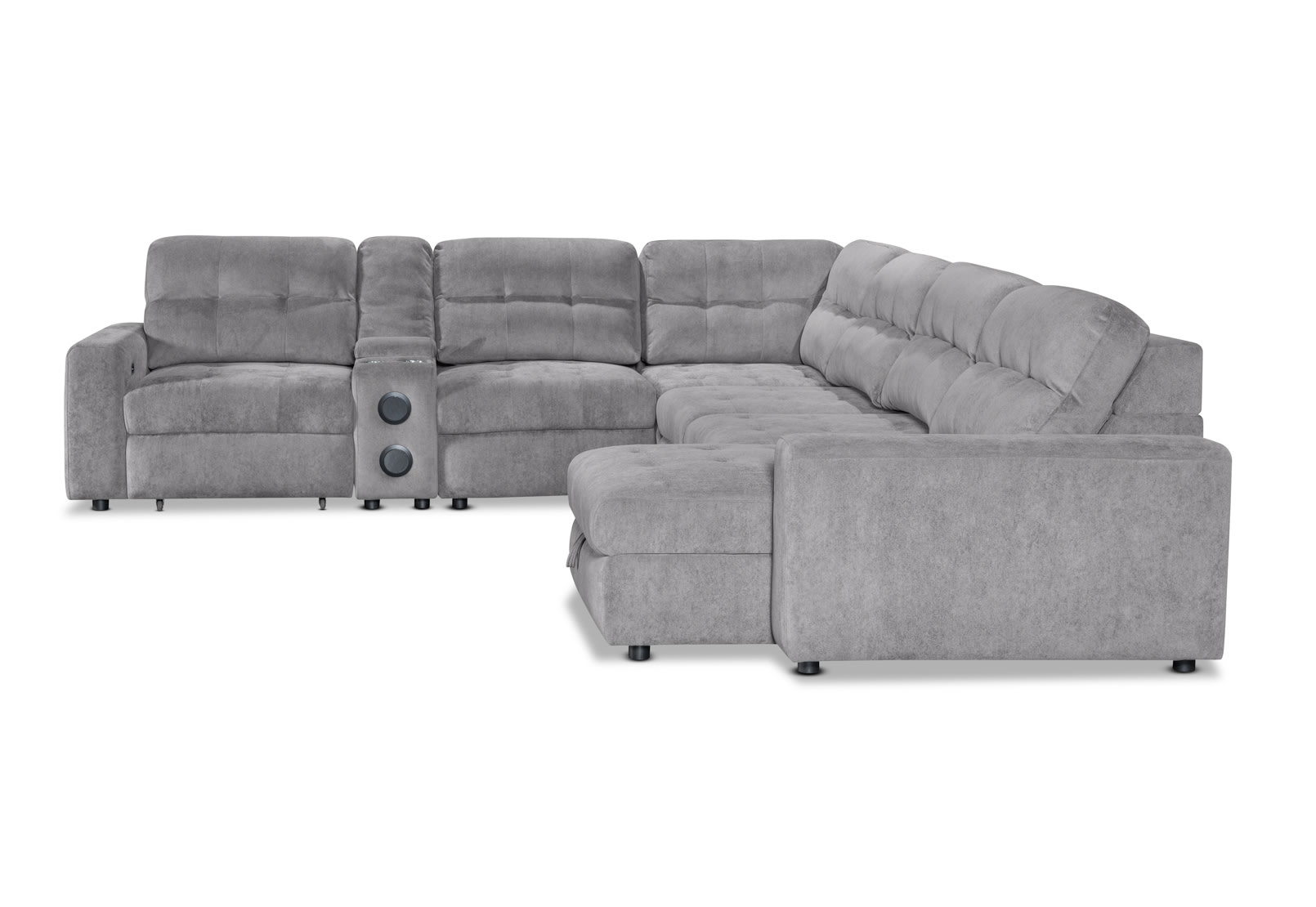 BEVERLY FABRIC 6S Corner with 3 Electric Slide-out Recliners & RHF Chaise – image 8 of 15