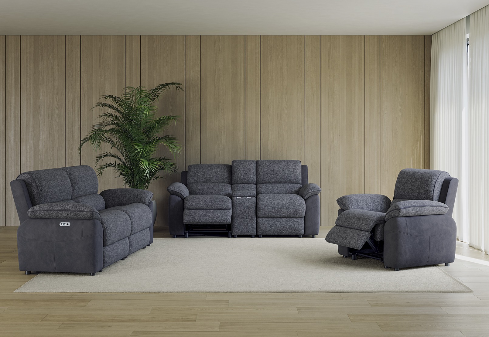 BRIXTON FABRIC 2 Seater Sofa Electric Recliner with Console – image 16 of 16