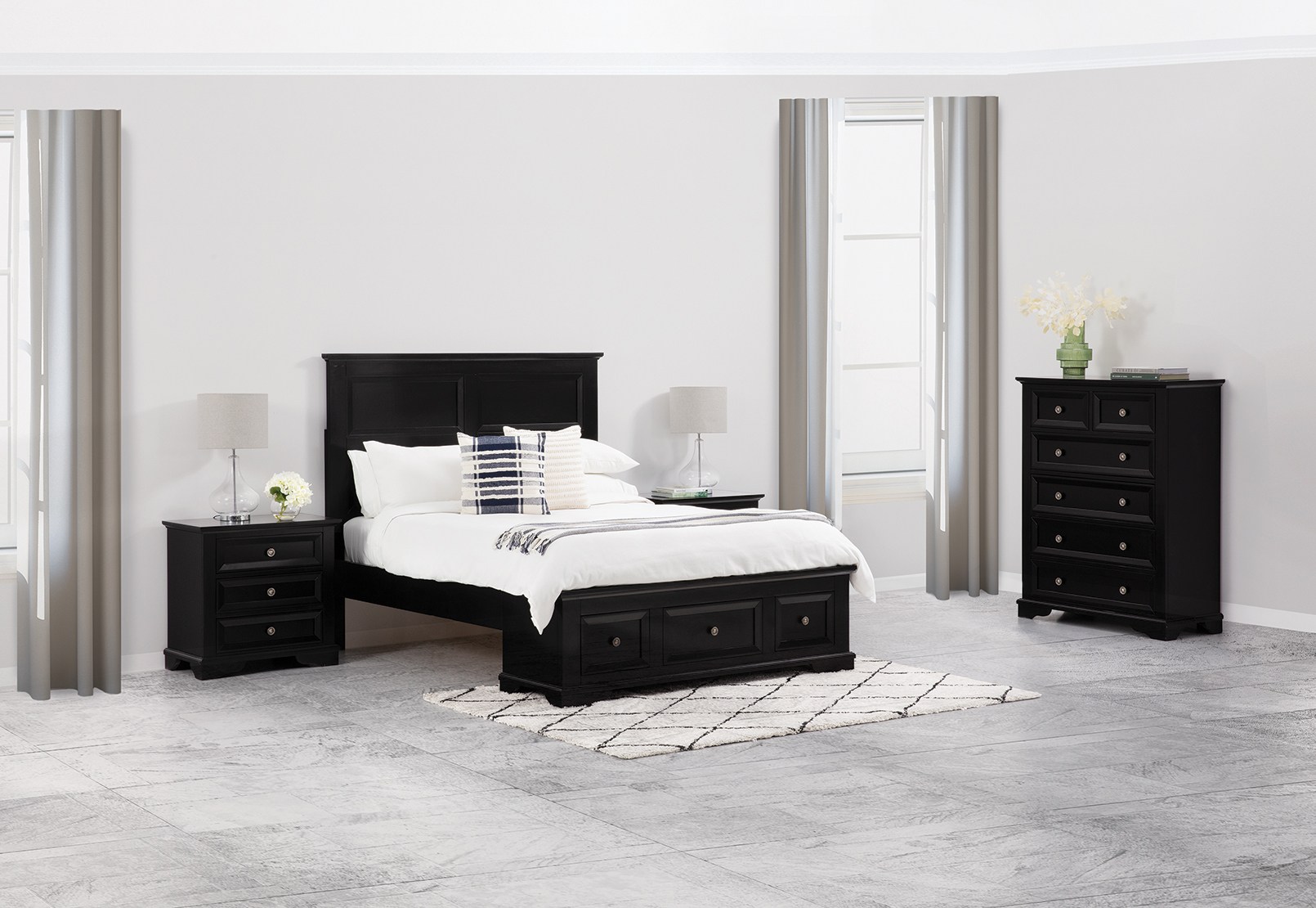 CHANELLE 4 Piece Double Tall Chest Bedroom Suite – image 2 of 2