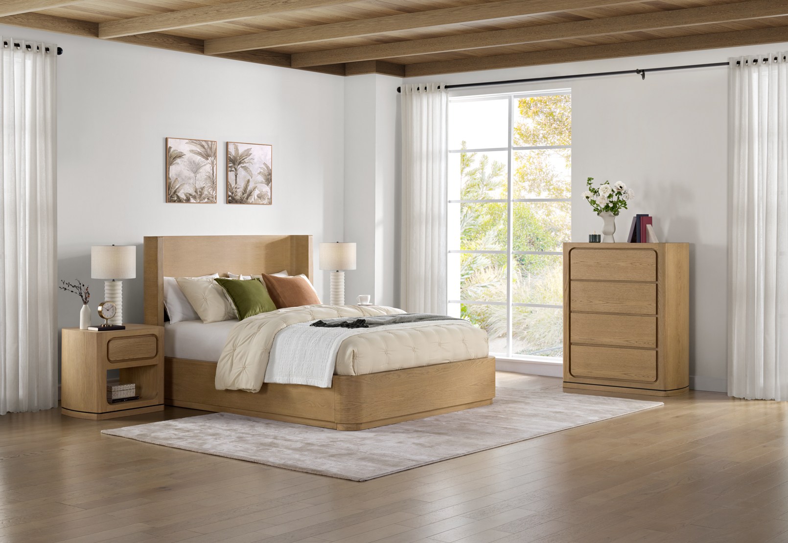 REINE 4 Piece King Tall Chest Bedroom Suite – image 2 of 2