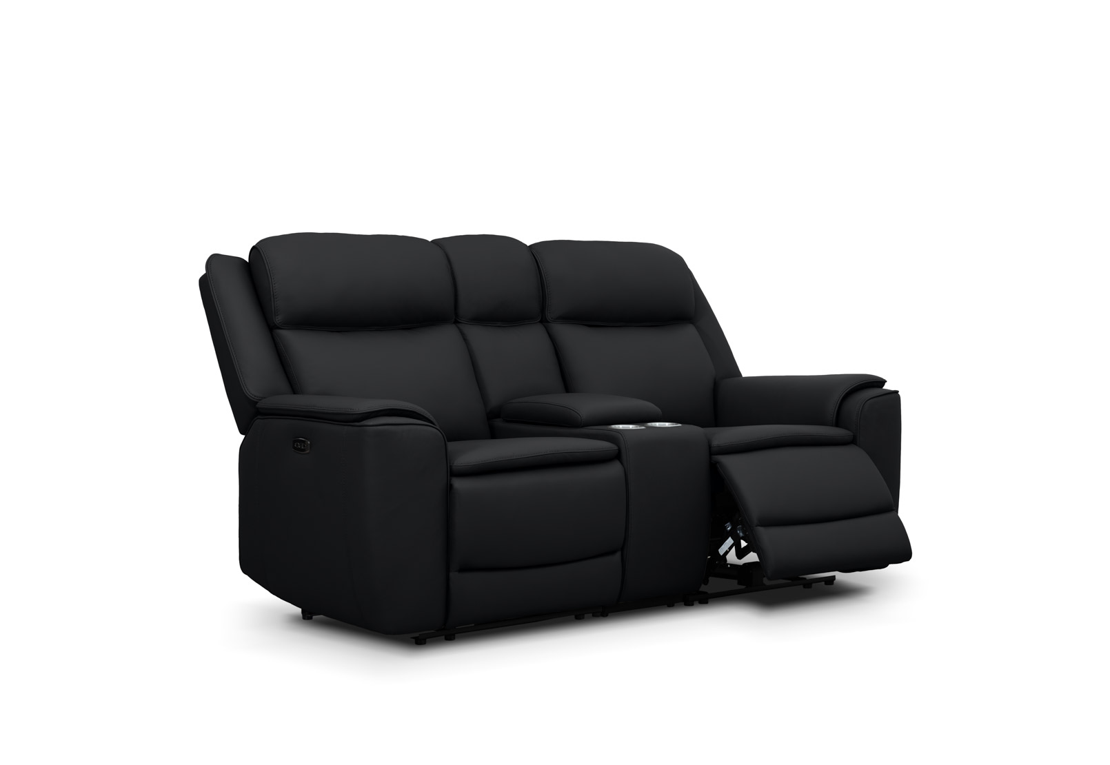 GLUSMAN LEATHER 2 Seater Sofa Electric Recliners with Console – image 3 of 8